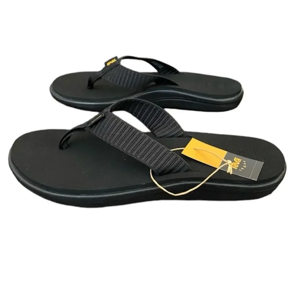 Teva Voya Flip Flop thong Sandals Bar Street Black Lightweight size 11